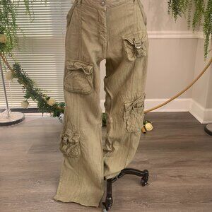 Jaded London | Pocket Detail Cargo Trousers in Olive